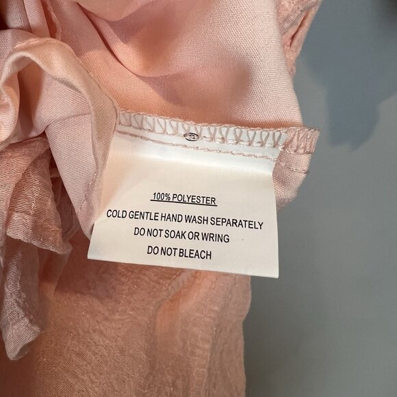Saints + Secrets Blush Pink Mini Dress Womens Size Small Milk Maid Ruffle NWT - Picture 11 of 13